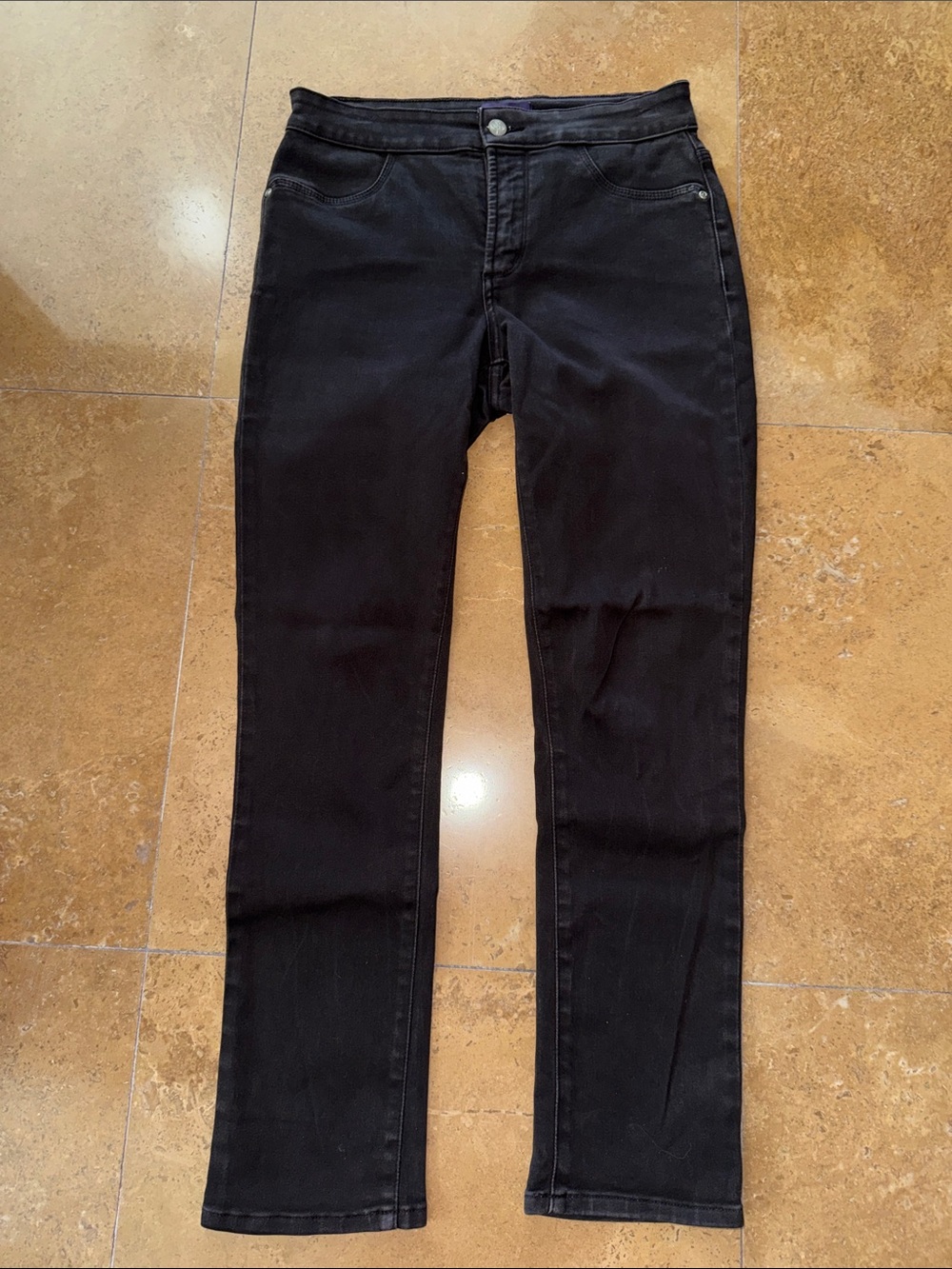 NYDJ Women's Black Slim Straight Jeans
